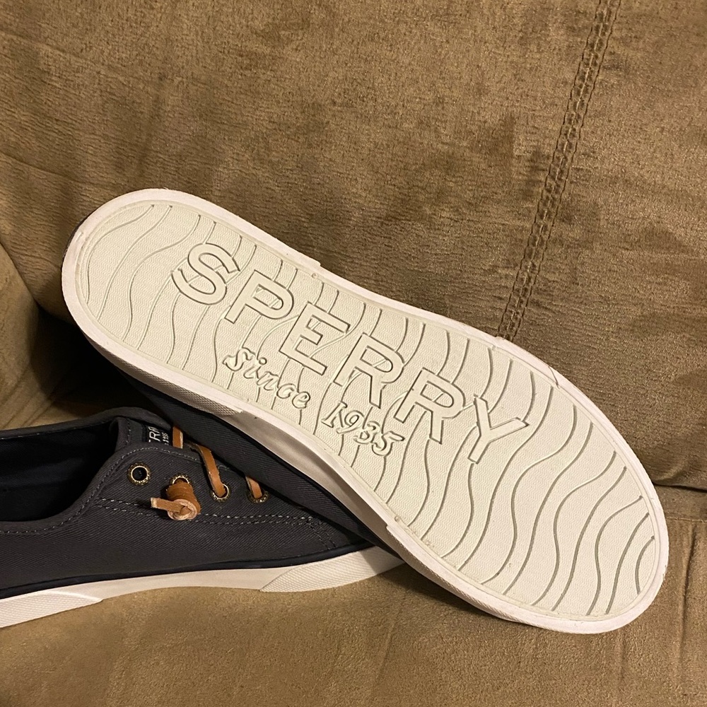 Sperry Top-Sider Navy Blue Canvas Sneakers Women’s Size 7 Casual Lace Up Shoes - Picture 5 of 6